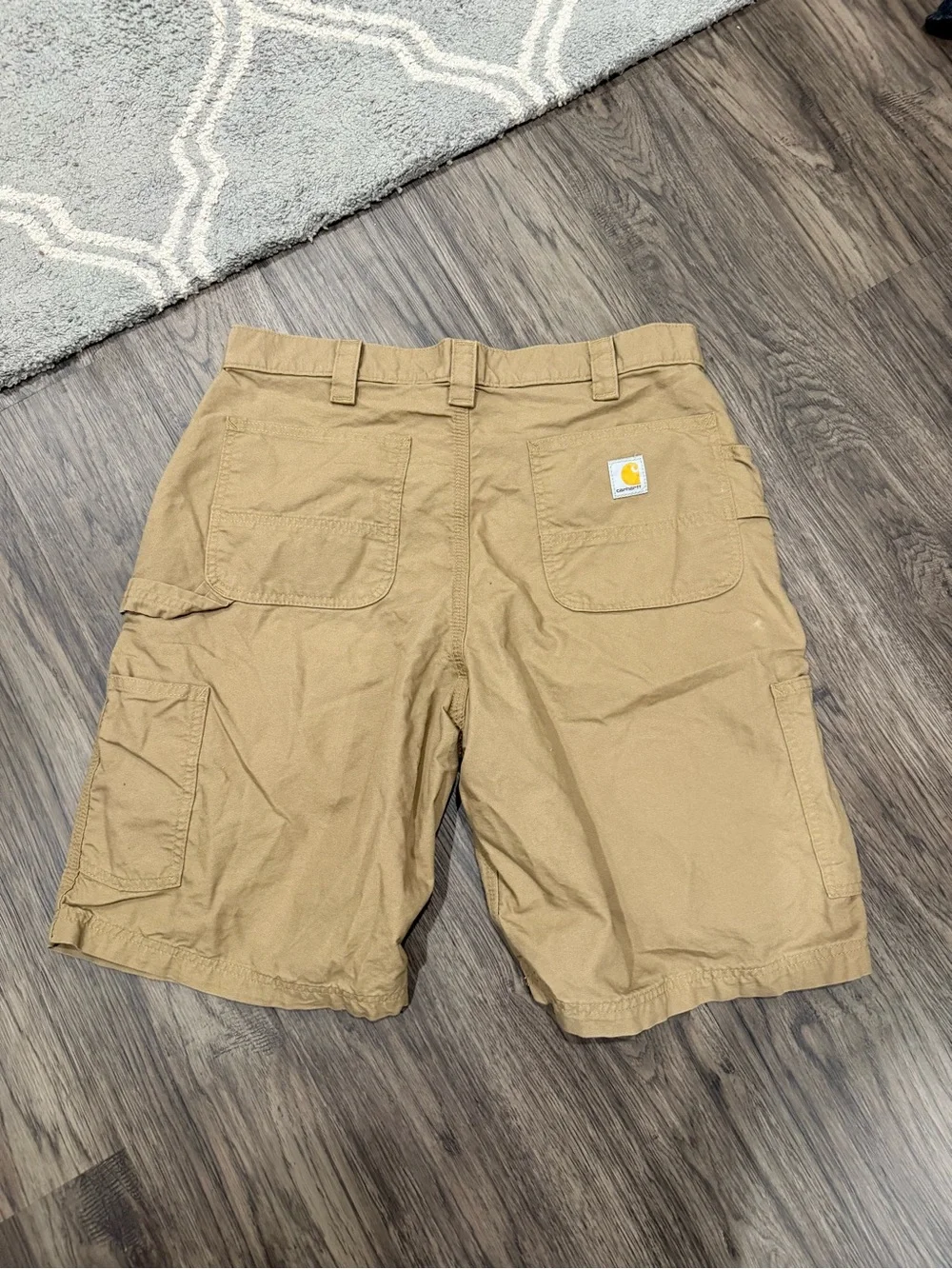 Carharrt Men's Tan Cargo Shorts with Utility Pocket